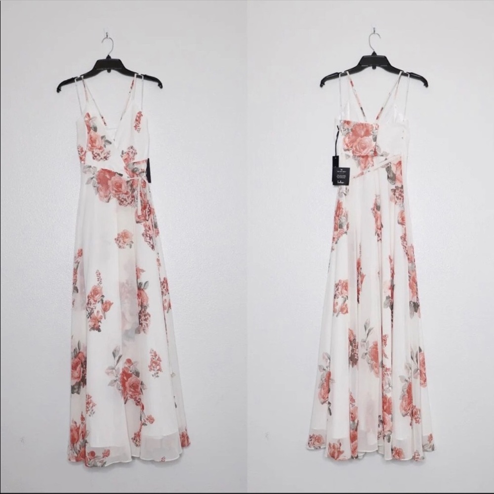 SOLD Lulus Elegantly Inclined Cream Floral Dress - Picture 7 of 11